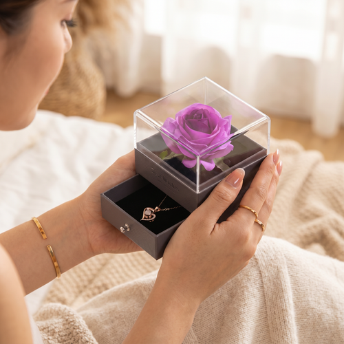 Flower Rose Necklace Box