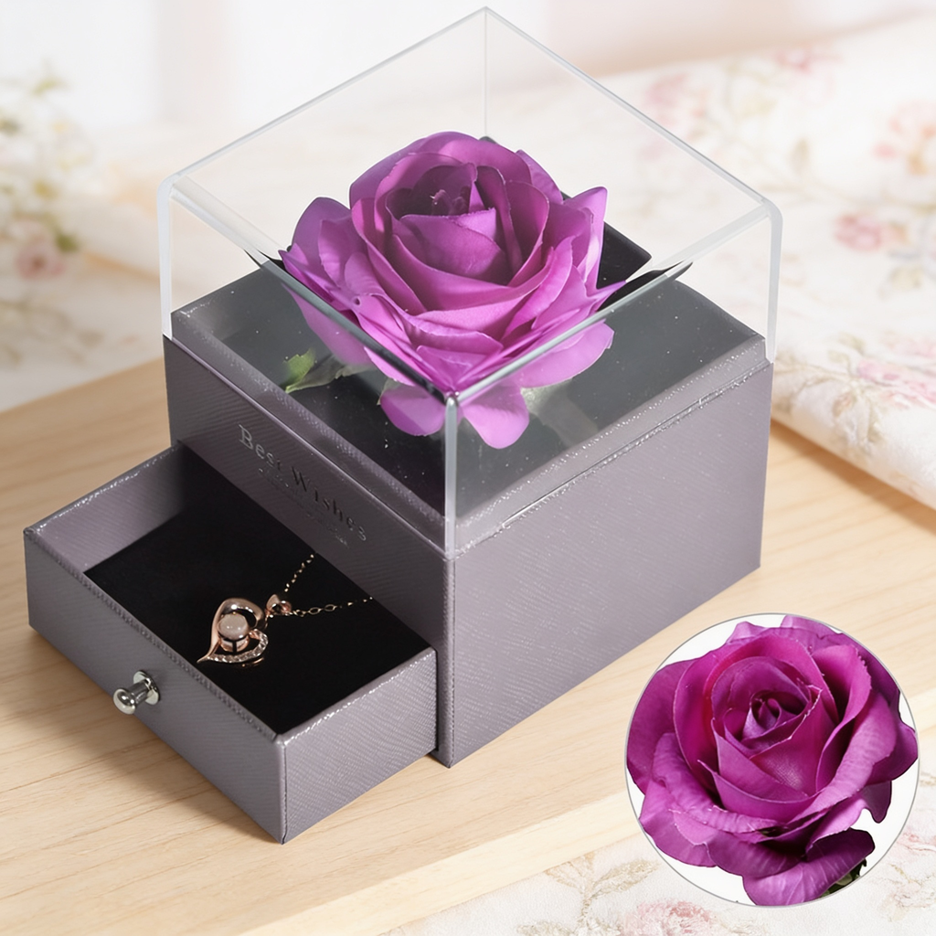 Flower Rose Necklace Box